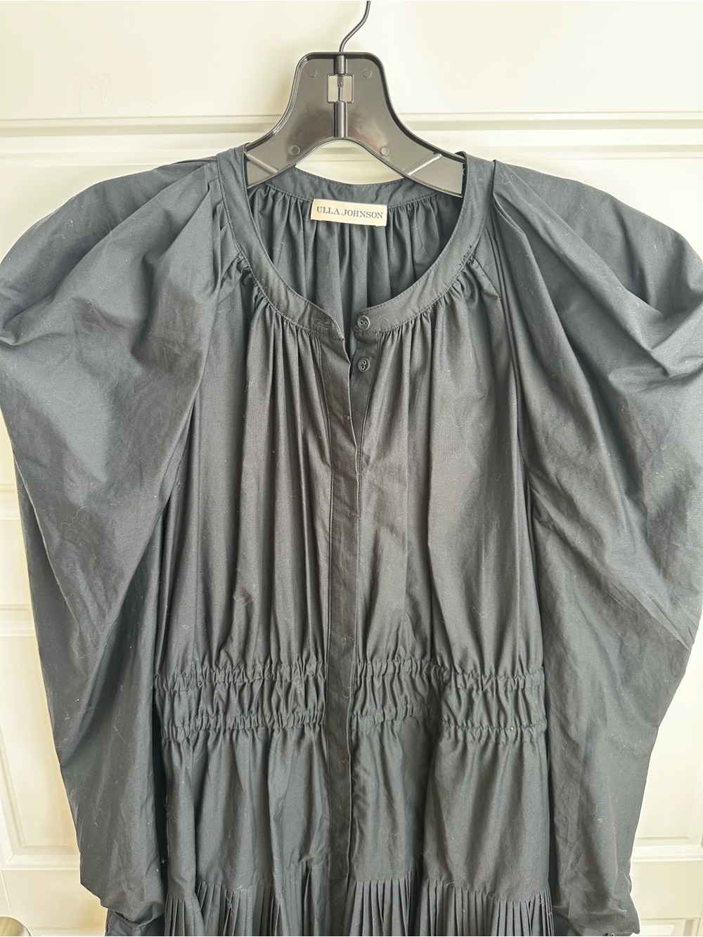 Ulla Johnson Black Pleated Maxi Dress with Long Sleeves Size 0 - Picture 2 of 5